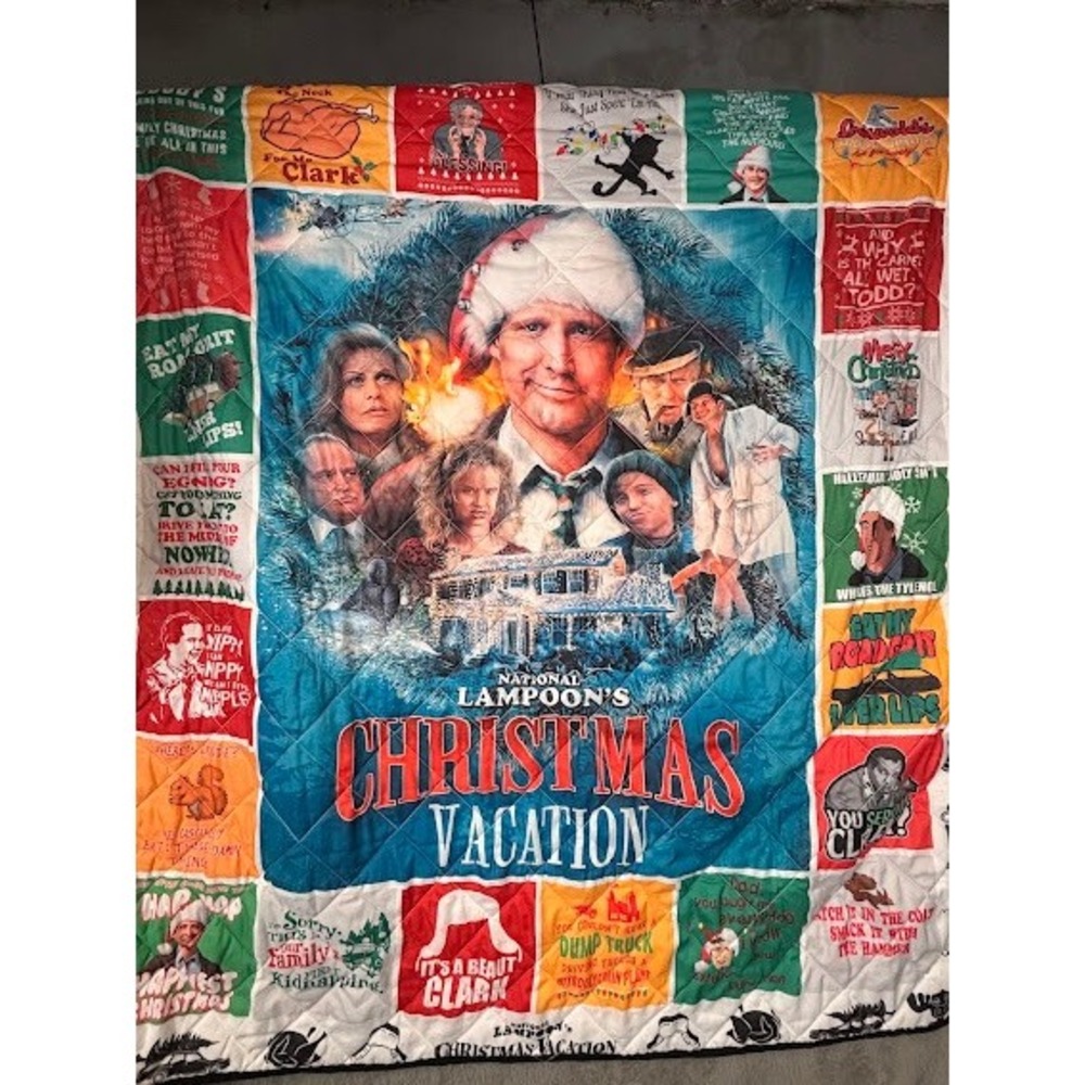 National Lampoon Christmas Vacation Quilted Throw Blanket Griswold Movie 4x6ft